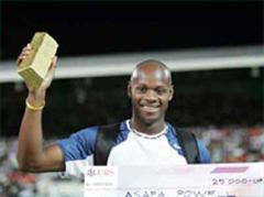 Goldbarren für den 100m-Weltrekordler Asafa Powell.