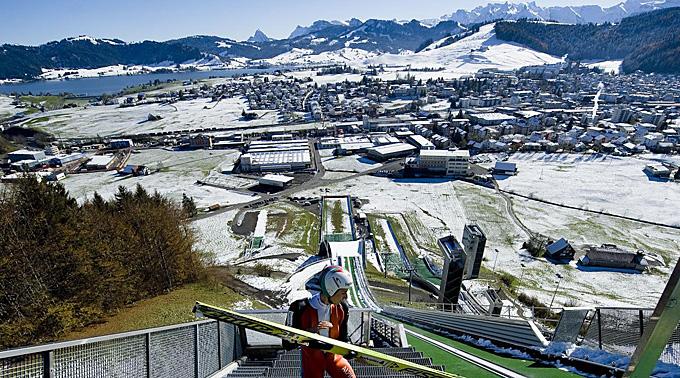 Skisprungschanze in Einsiedeln.